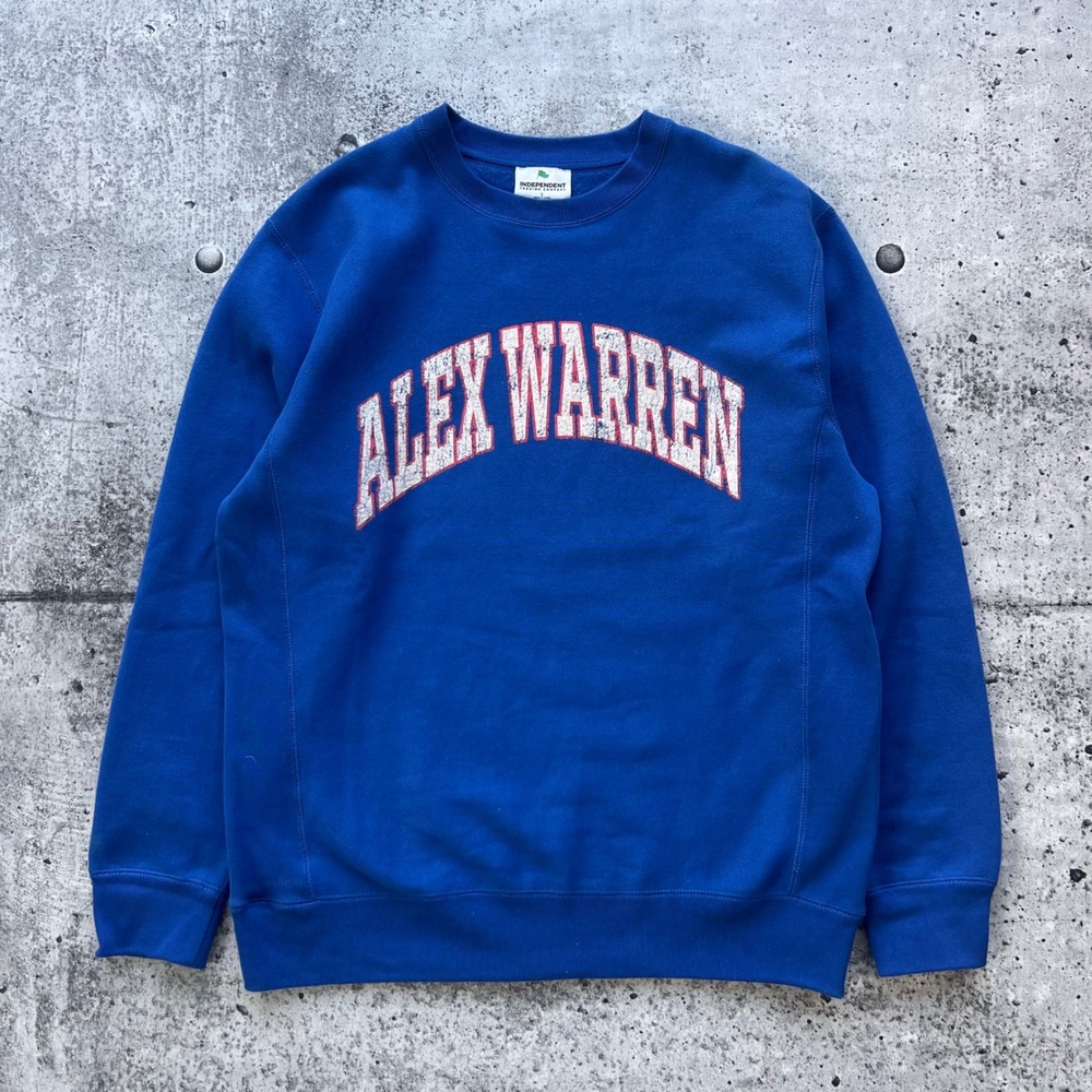 Alex Warren Sweatshirt Mens Large Blue Collegiate Singer YouTuber Merch